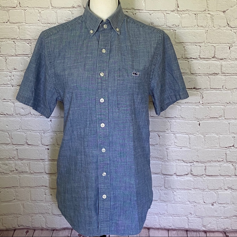 Vineyard Vines Chambray Slim fit Tucker Shirt XS - Picture 1 of 8